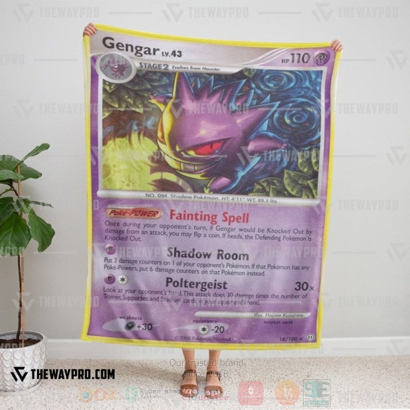 BEST Pokemon-Anime Gengar Stormfront Blanket Fleece 5 Anime Pokemon Gengar Stormfront Blanket 1 2 3 4