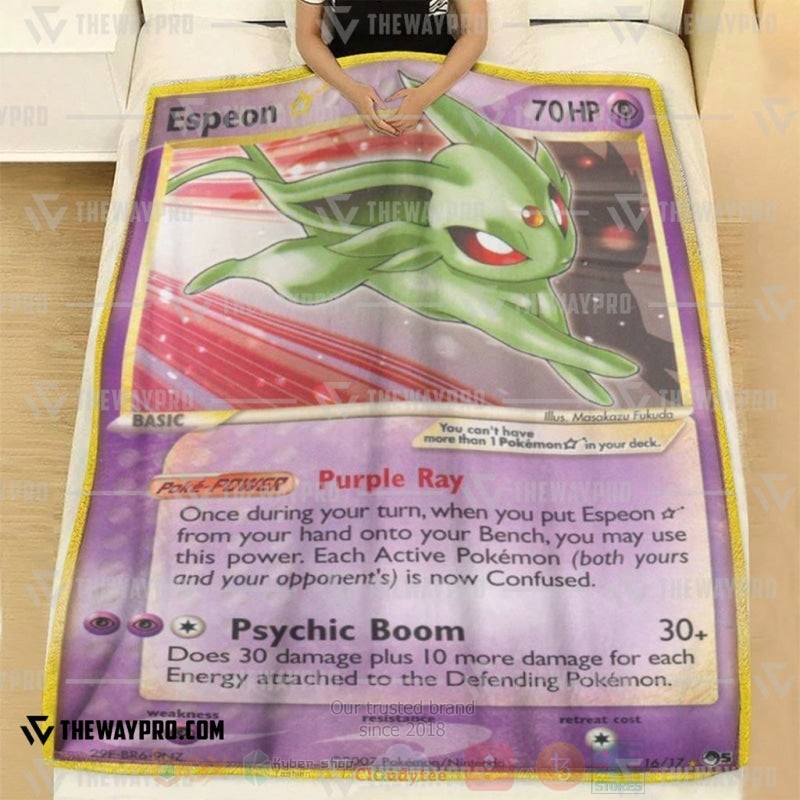 Anime Pokemon Gold Star Espeon Blanket 1