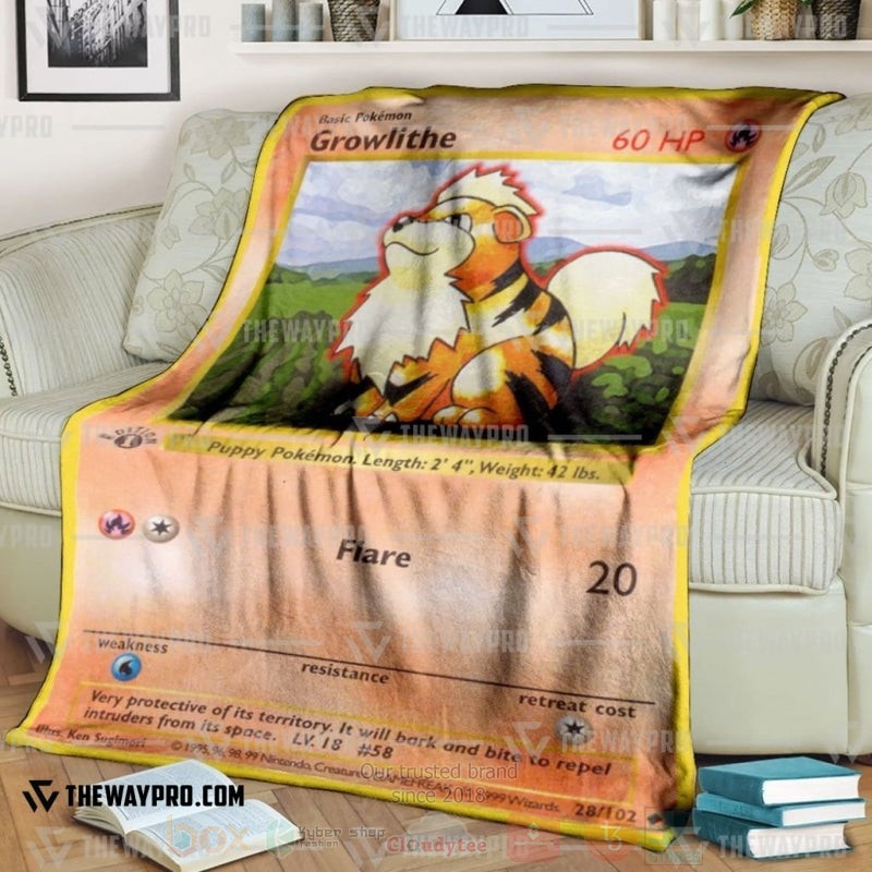 Anime Pokemon Growlithe 1st Edition Blanket