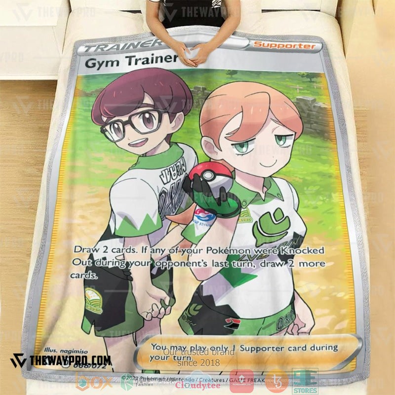 NEW Pokemon Gym Trainer Blanket 2 Anime Pokemon Gym Trainer Soft Blanket 1