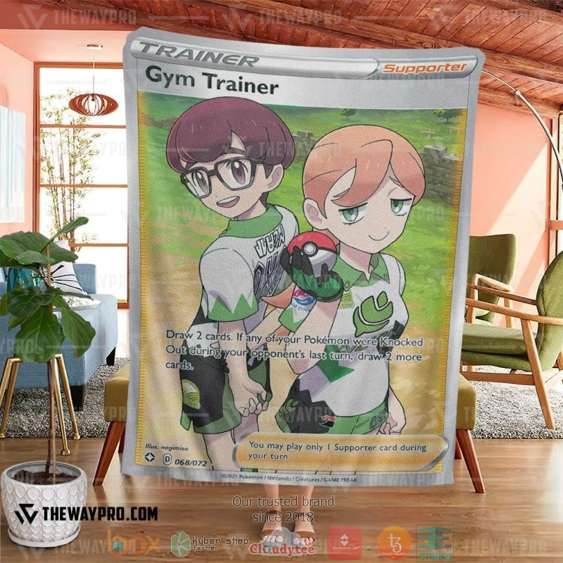 NEW Pokemon Gym Trainer Blanket 4 Anime Pokemon Gym Trainer Soft Blanket 1 2 3
