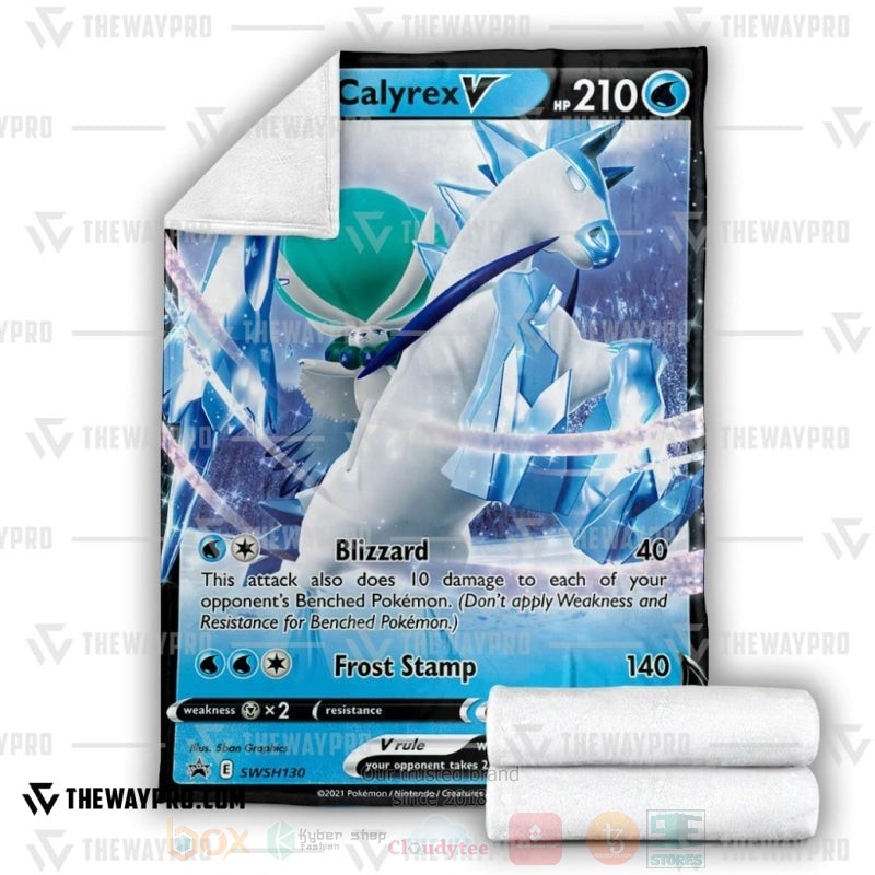 BEST Pokemon-Anime Ice Rider Calyrex V Blanket Fleece 3 Anime Pokemon Ice Rider Calyrex V Blanket 1 2
