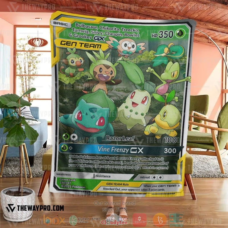 Anime Pokemon Leaf Generation Tag GX Soft Blanket 1 2 3