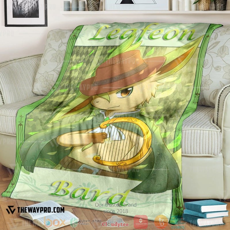 NEW Pokemon Leafeon Bard Blanket 1 Anime Pokemon Leafeon Bard Soft Blanket