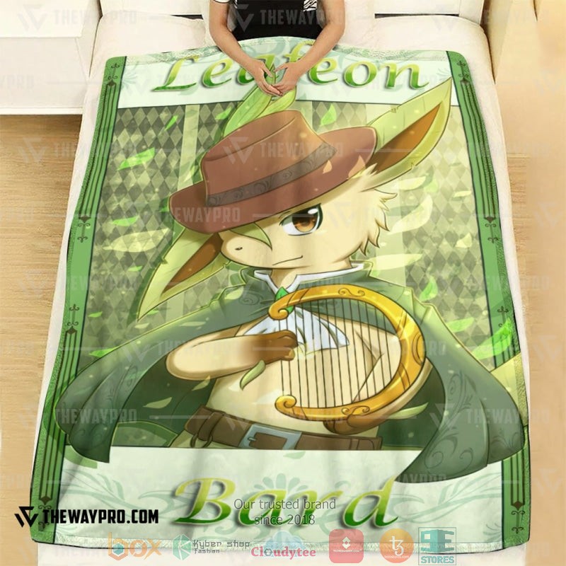 NEW Pokemon Leafeon Bard Blanket 3 Anime Pokemon Leafeon Bard Soft Blanket 1 2