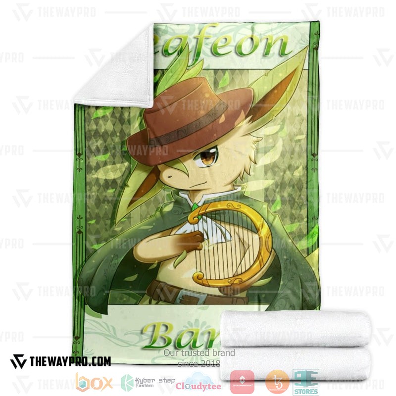 NEW Pokemon Leafeon Bard Blanket 4 Anime Pokemon Leafeon Bard Soft Blanket 1 2 3