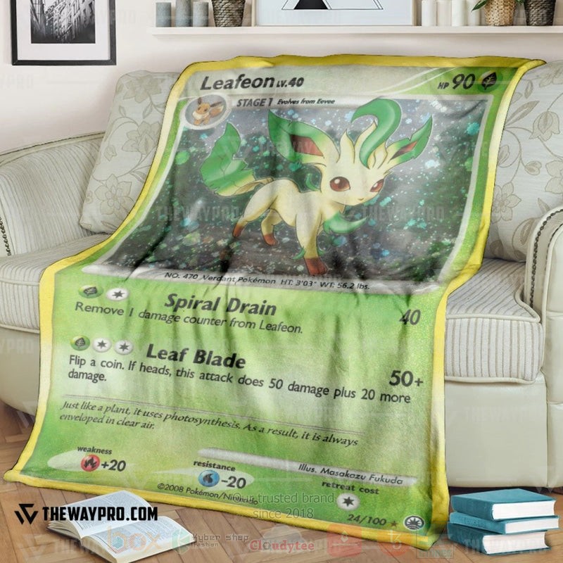 Anime Pokemon Leafeon Blanket