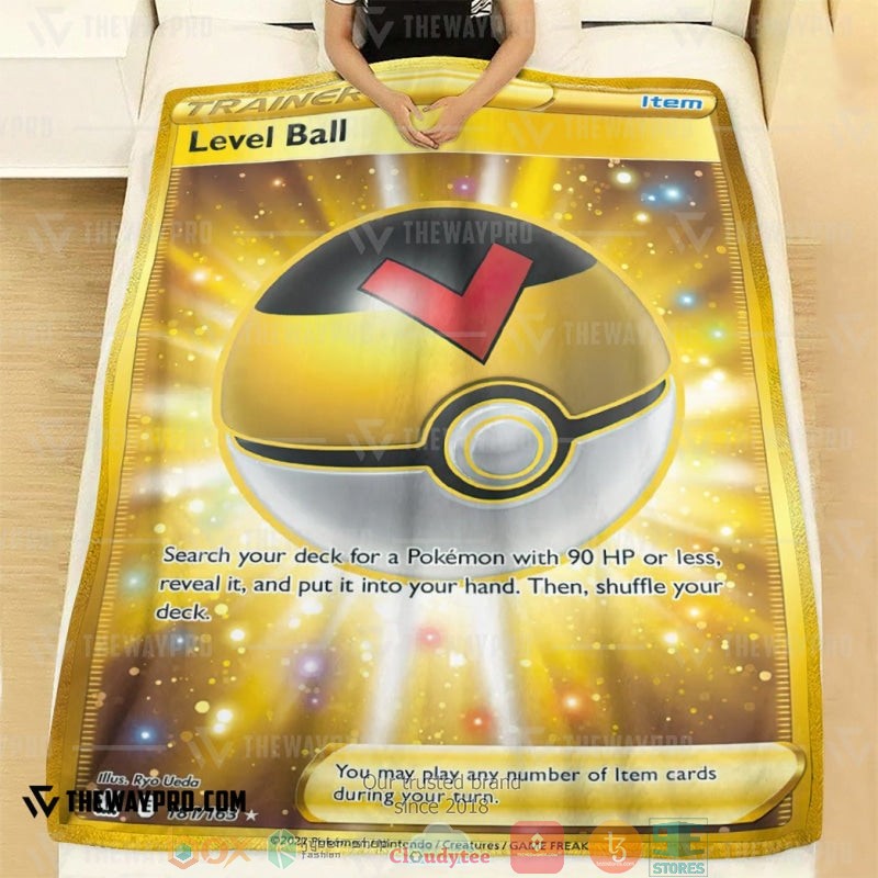 NEW Pokemon Level Ball Trainer Blanket 2 Anime Pokemon Level Ball Trainer Soft Blanket 1