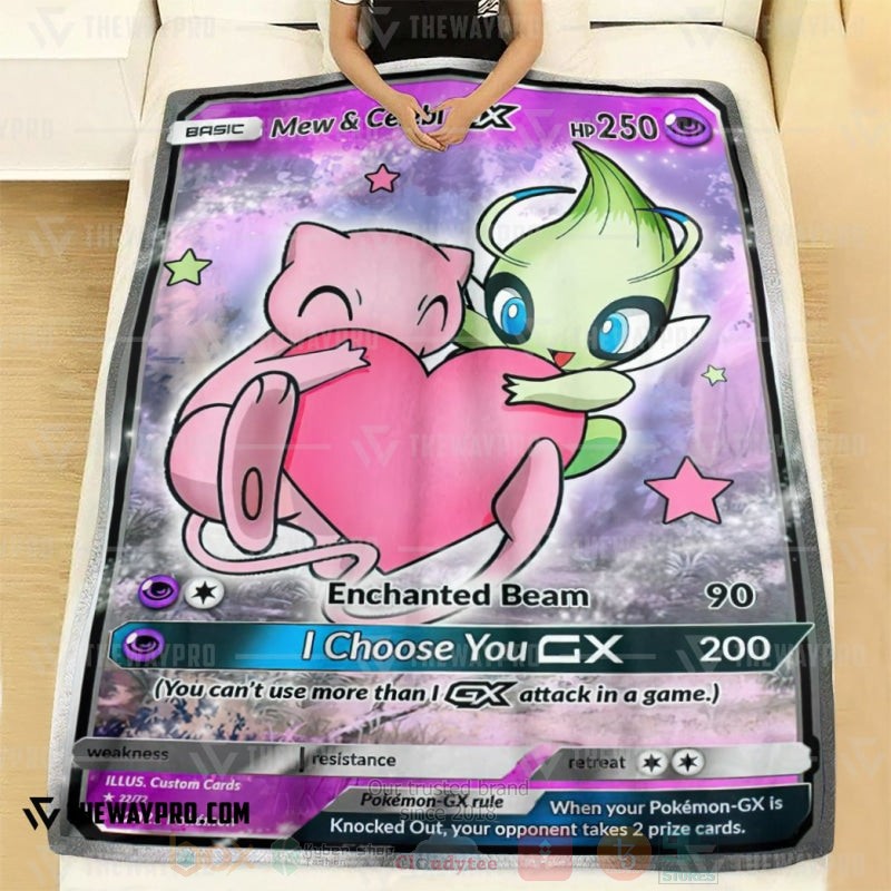 Anime Pokemon Love Mew and Celebi GX Blanket 1