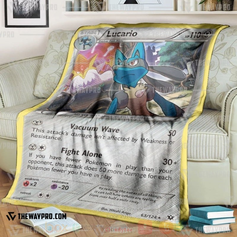 Anime Pokemon Lucario XY Fates Collide Blanket