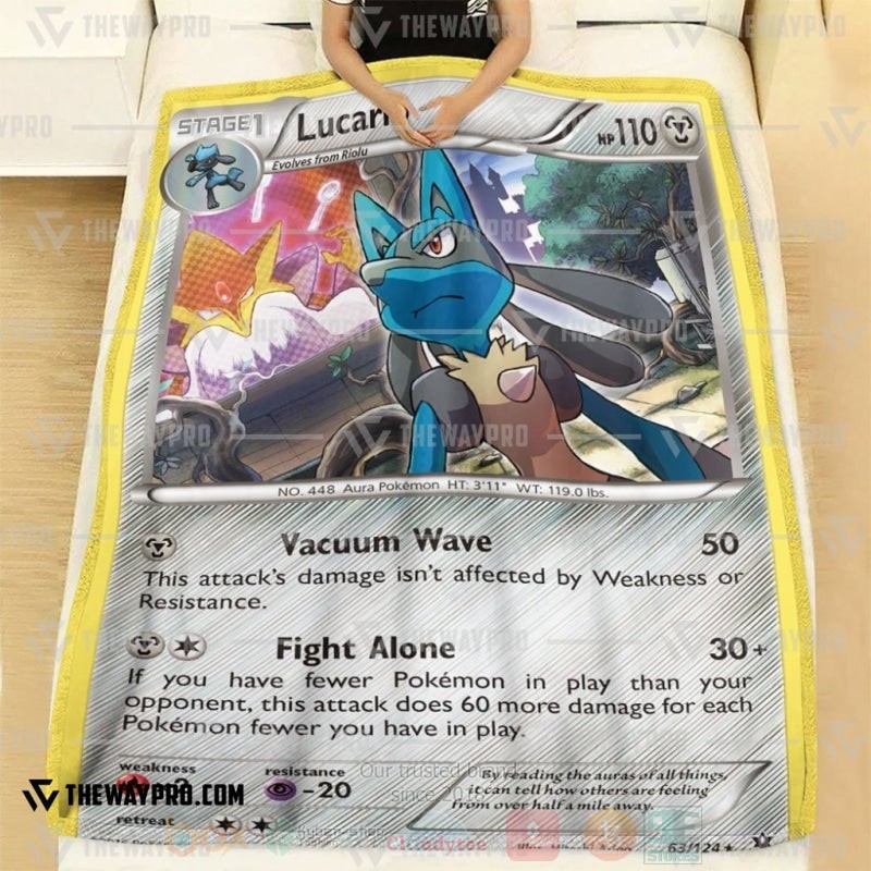 Anime Pokemon Lucario XY Fates Collide Blanket 1