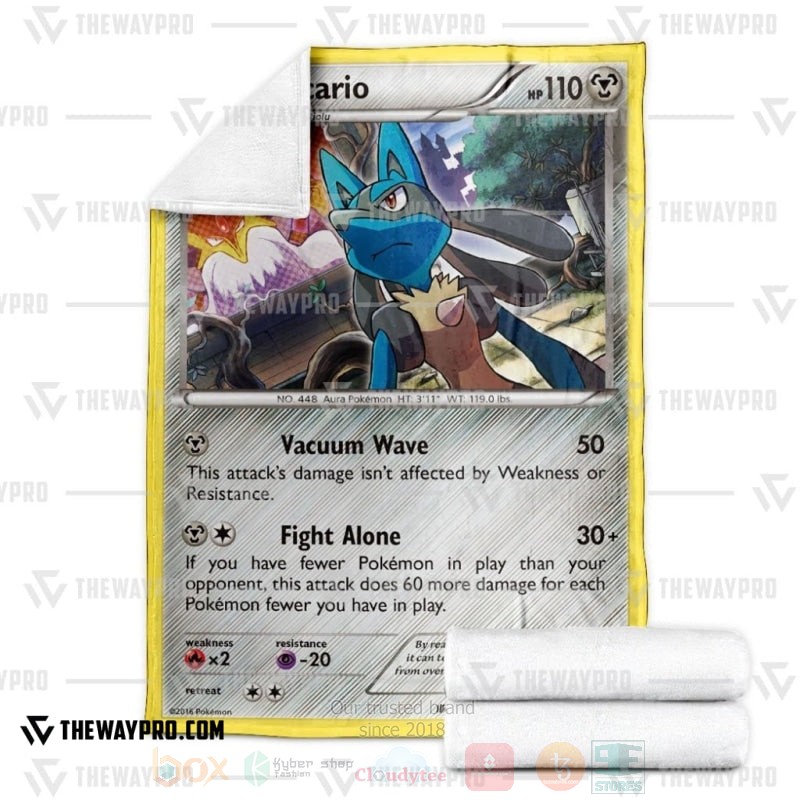 BEST Pokemon-Anime Lucario XY Fates Collide Blanket Fleece 3 Anime Pokemon Lucario XY Fates Collide Blanket 1 2