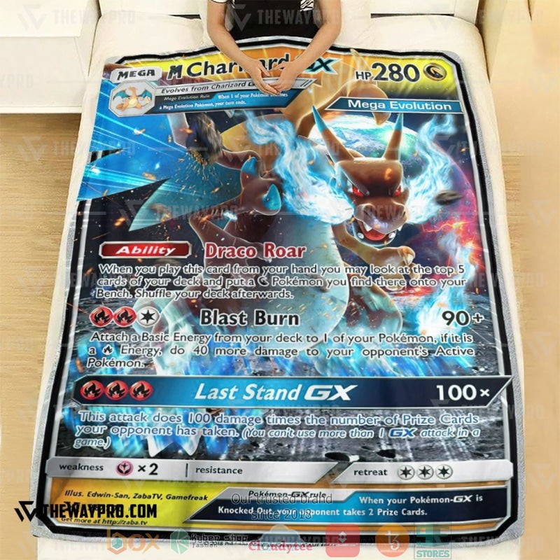 NEW Pokemon M Charizard GX Tag Team Blanket 2 Anime Pokemon M Charizard GX Tag Team Soft Blanket 1