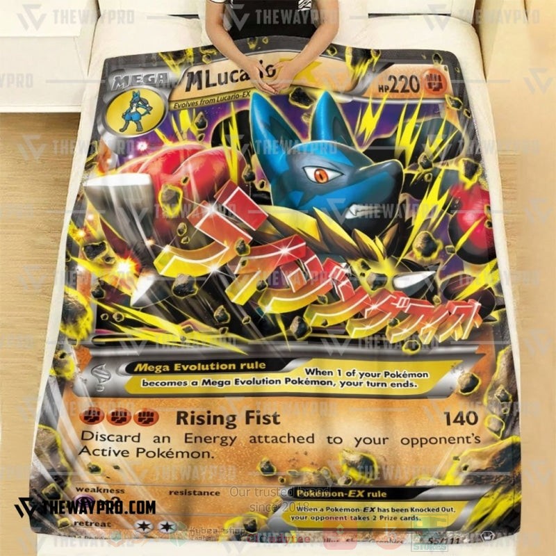 Anime Pokemon M Lucario EX Blanket 1