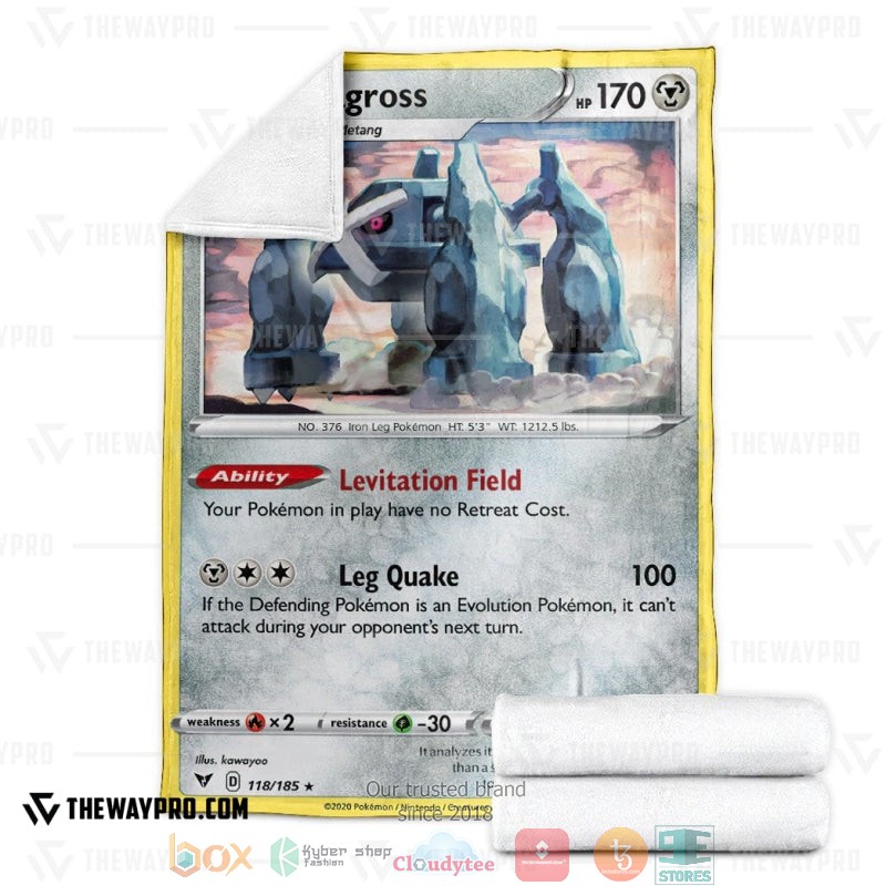 Anime Pokemon Metagross Vivid Voltage Soft Blanket 1 2 3
