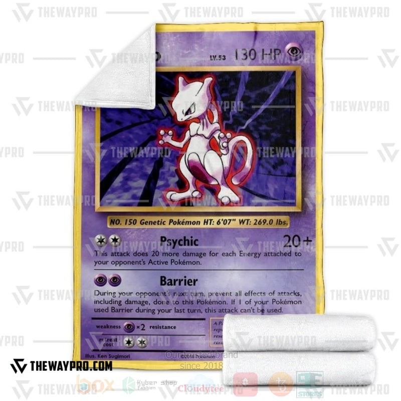 BEST Pokemon-Anime Mewtwo Evolutions Blanket Fleece 3 Anime Pokemon Mewtwo Evolutions Blanket 1 2