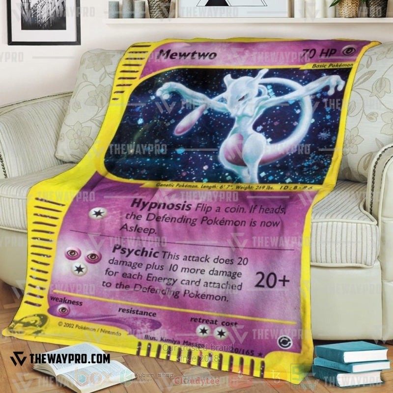 Anime Pokemon Mewtwo Expedition Blanket