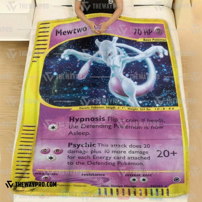 Anime Pokemon Mewtwo Expedition Blanket 1