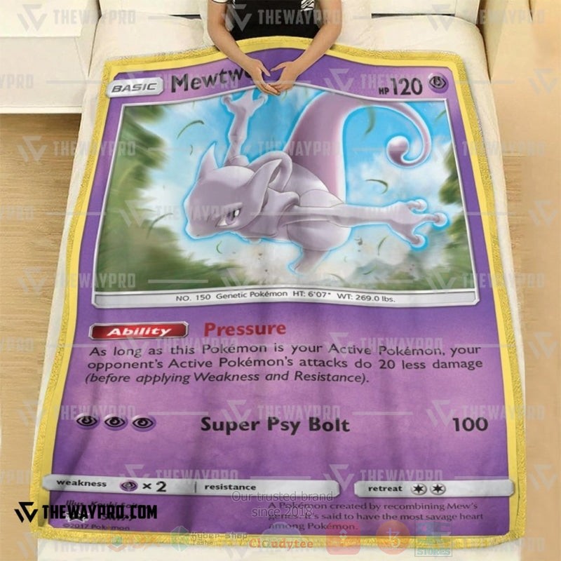 Anime Pokemon Mewtwo Psychic Blanket 1