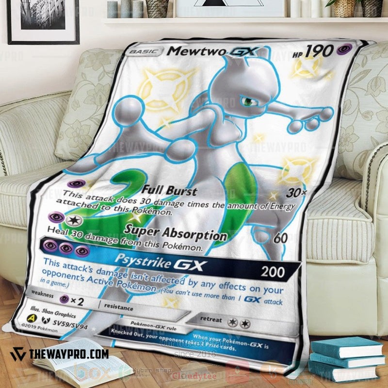 Anime Pokemon Mewtwo Shining Legends Blanket