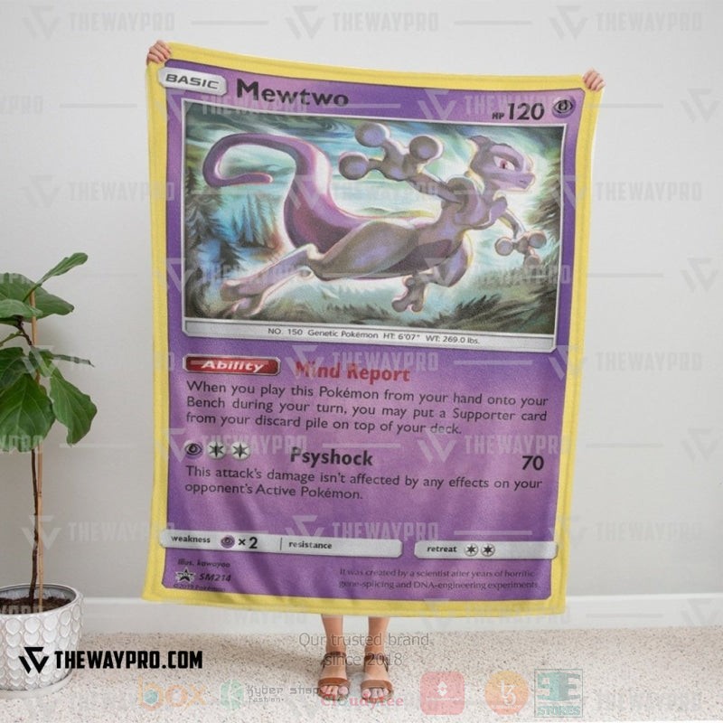 BEST Pokemon-Anime Mewtwo Sun And Moon Blanket Fleece 5 Anime Pokemon Mewtwo Sun And Moon Blanket 1 2 3 4