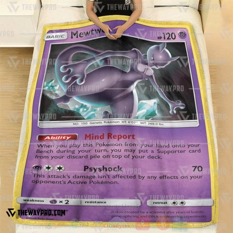 Anime Pokemon Mewtwo Unbroken Bonds Blanket 1