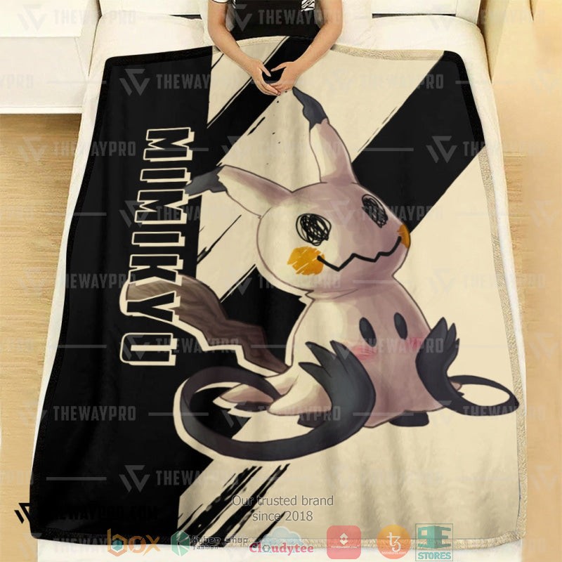 NEW Pokemon Mimikyu khaki black Blanket 2 Anime Pokemon Mimikyu khaki black Soft Blanket 1