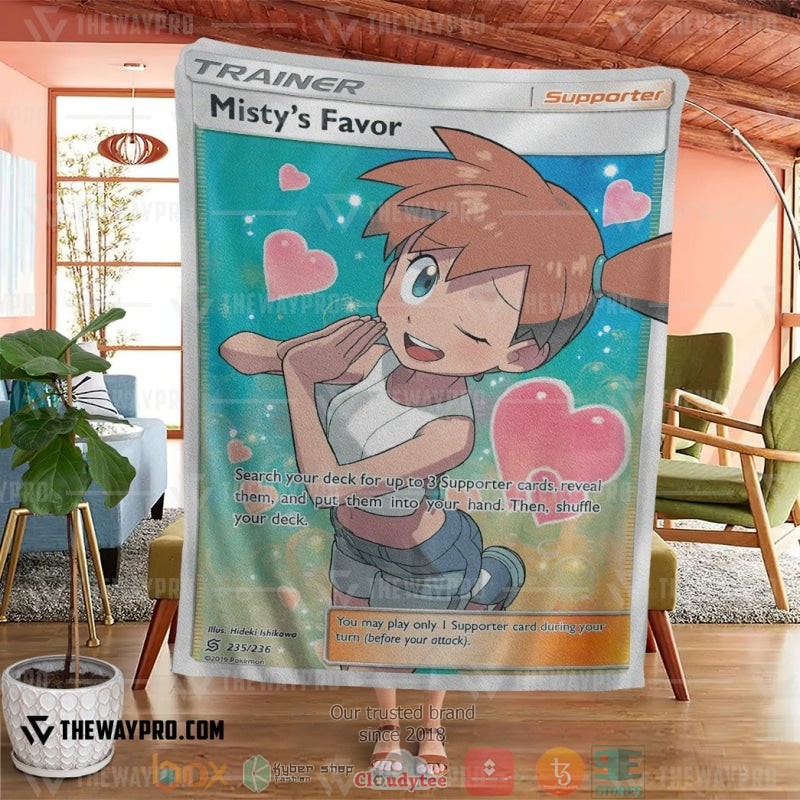 NEW Pokemon Misty's Favor Trainer Blanket 4 Anime Pokemon Mistys Favor Trainer Soft Blanket 1 2 3