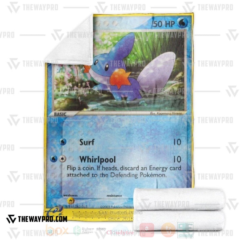 BEST Pokemon-Anime Mudkip Blanket Fleece 3 Anime Pokemon Mudkip Blanket 1 2