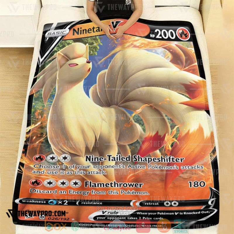 NEW Pokemon Ninetales V Rebel Clash Blanket 3 Anime Pokemon Ninetales V Rebel Clash Soft Blanket 1 2