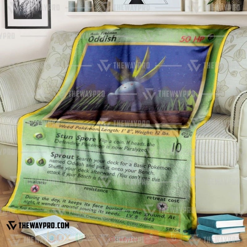 Anime Pokemon Oddish 1st Edition Blanket