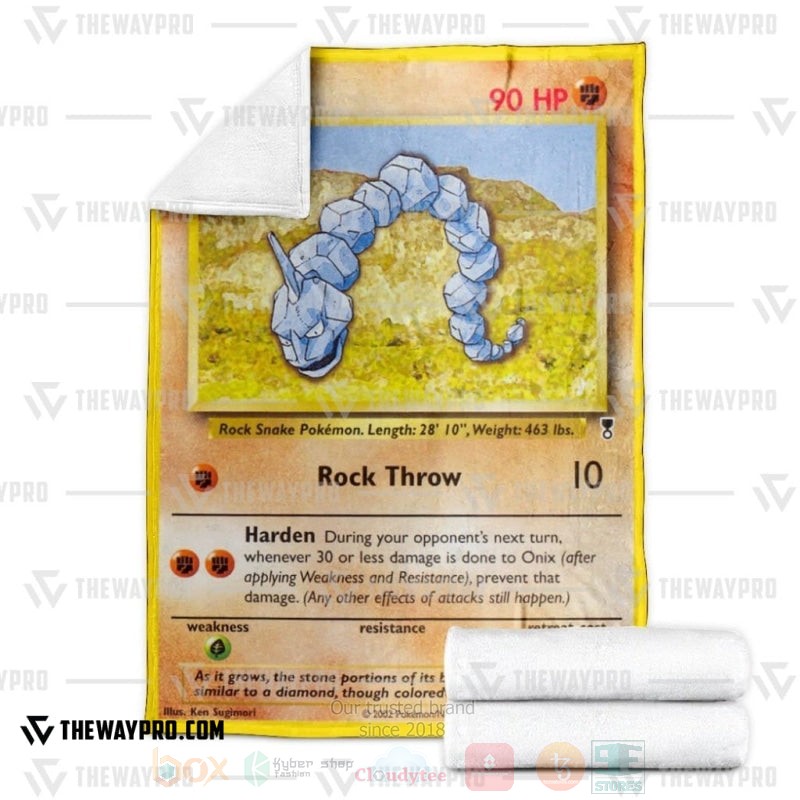 BEST Pokemon-Anime Onix Legendary Collection Blanket Fleece 3 Anime Pokemon Onix Legendary Collection Blanket 1 2
