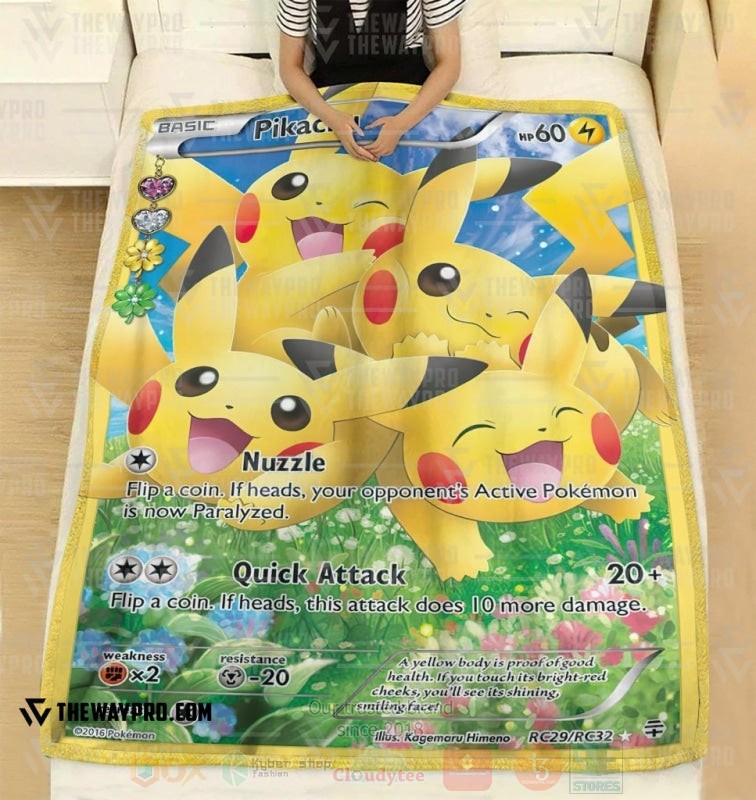 Anime Pokemon Pikachu Generations Blanket 1