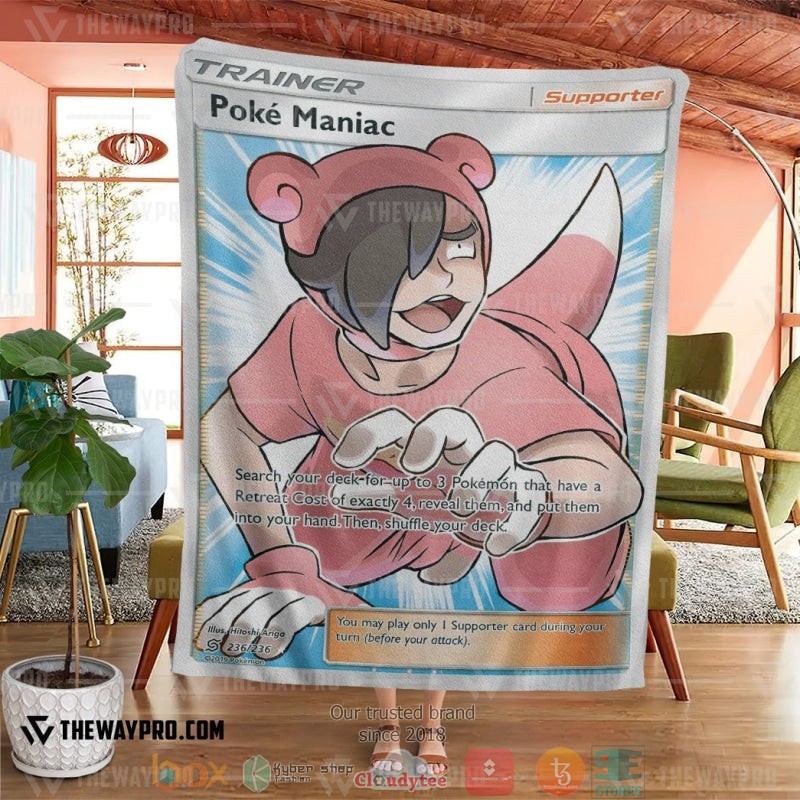 NEW Pokemon Poke Maniac Trainer Blanket 4 Anime Pokemon Poke Maniac Trainer Soft Blanket 1 2 3