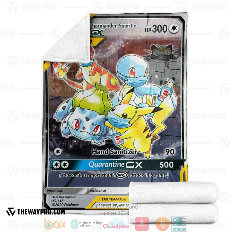 Anime Pokemon Quarantine Tag Team GX Soft Blanket 1 2