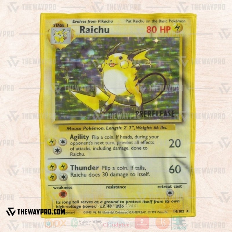 BEST Pokemon-Anime Raichu Card Blanket Fleece 6 Anime Pokemon Raichu Card Blanket 1 2 3 4 5