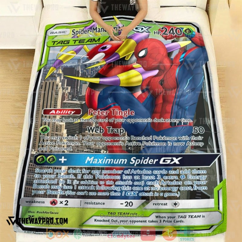 Anime Pokemon SM Ariados Tag Team Soft Blanket 1