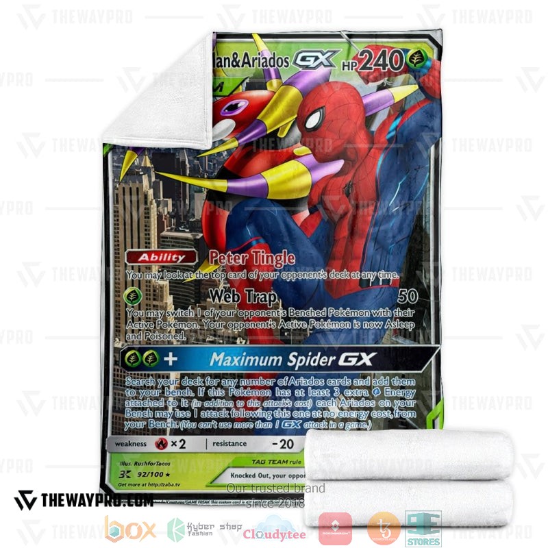Anime Pokemon SM Ariados Tag Team Soft Blanket 1 2