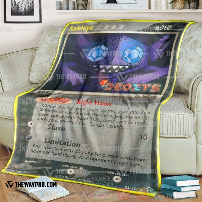Anime Pokemon Sableye Deoxys Reverse Holo Blanket