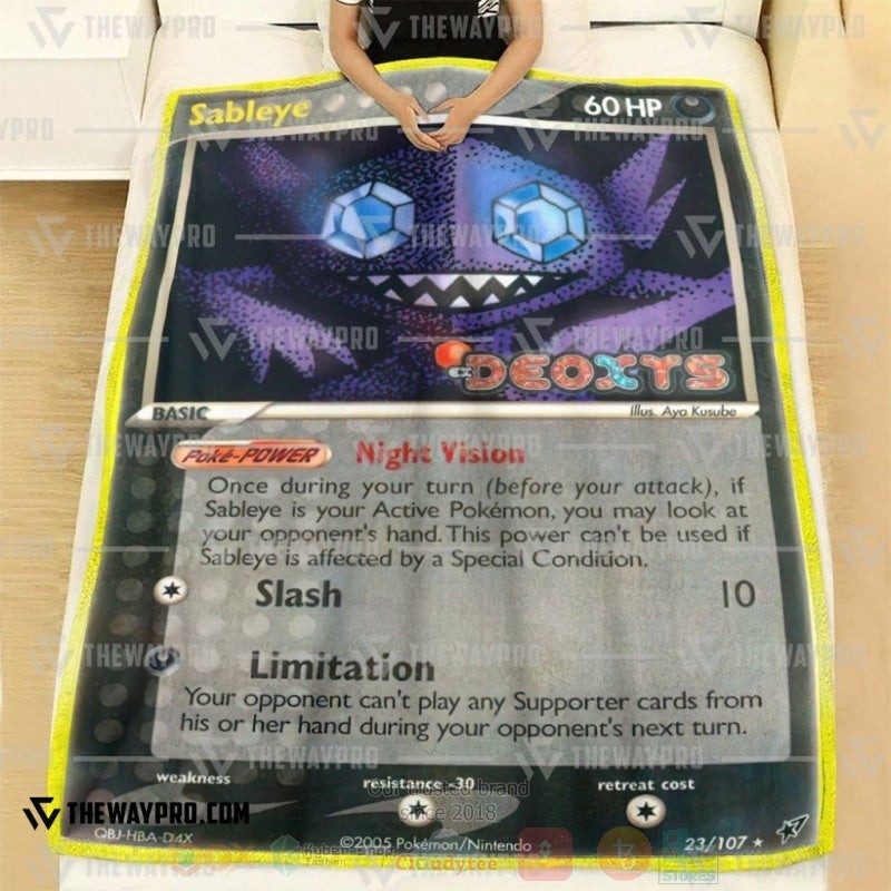 Anime Pokemon Sableye Deoxys Reverse Holo Blanket 1