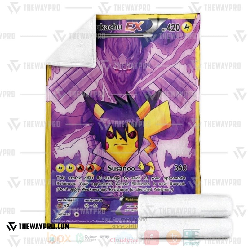 BEST Pokemon-Anime Sasukachu Blanket Fleece 3 Anime Pokemon Sasukachu Blanket 1 2