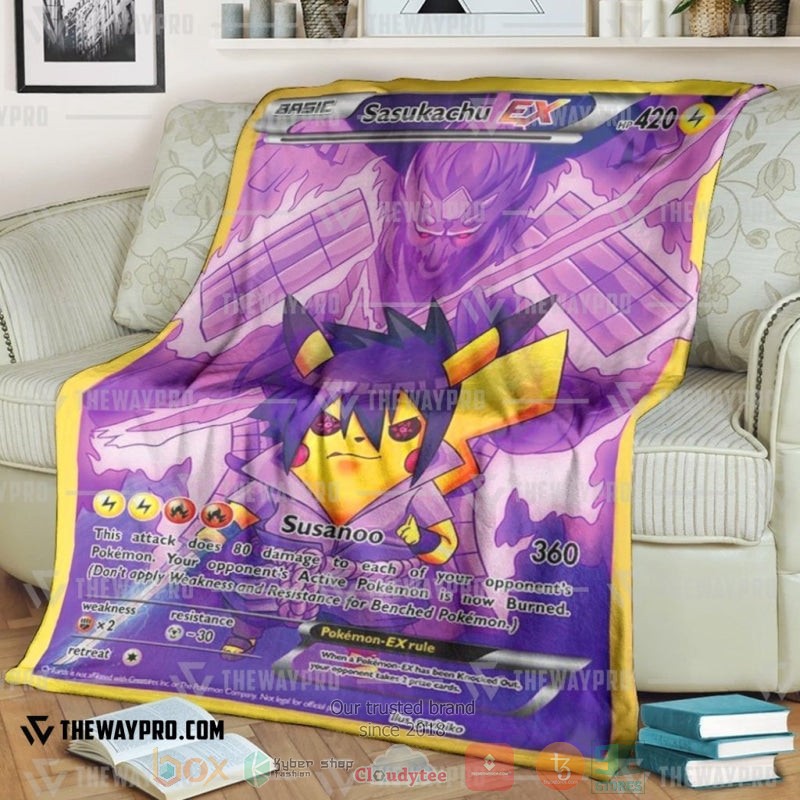 Anime Pokemon Sasukachu Soft Blanket