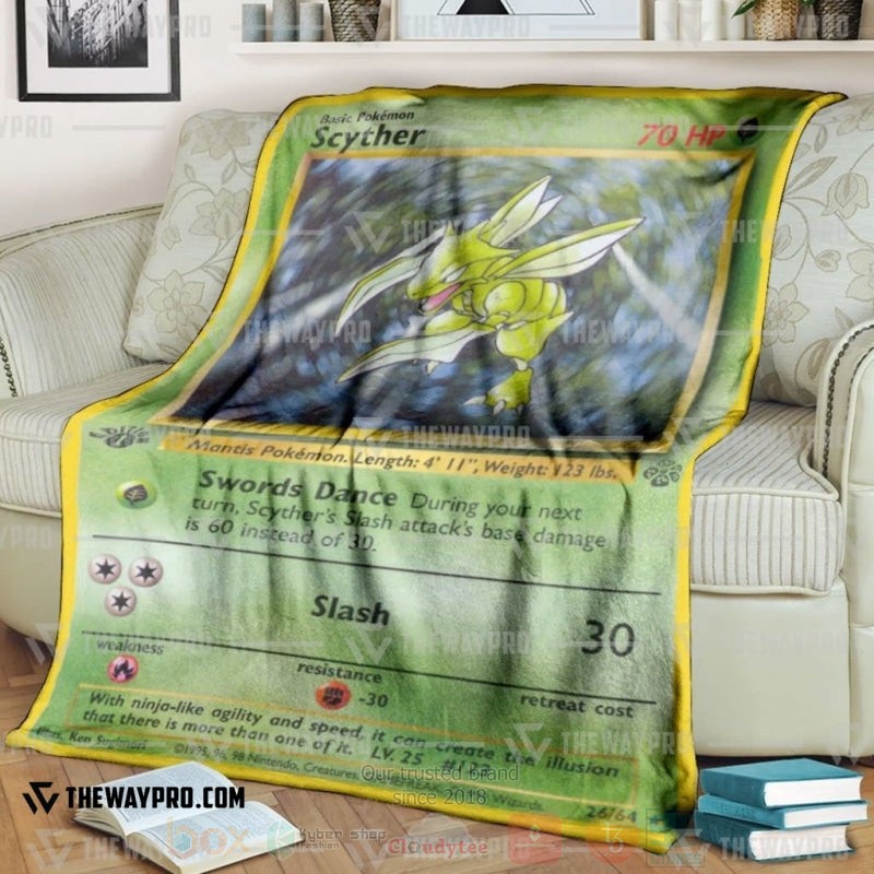 Anime Pokemon Scyther 1st Edition Blanket