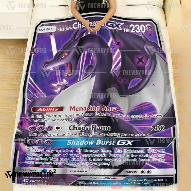 Anime Pokemon Shadow Charizard Blanket 1