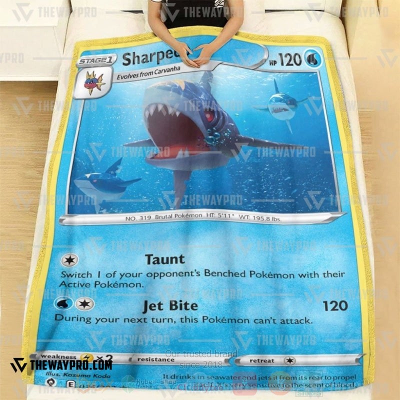 Anime Pokemon Sharpedo Evolving Skies Blanket 1