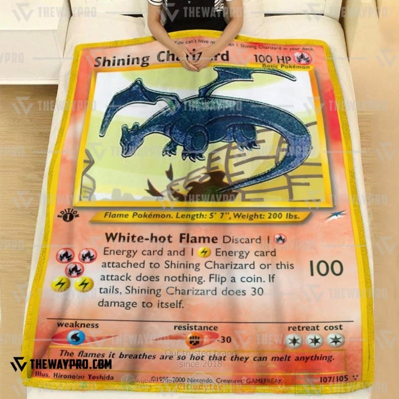 Anime Pokemon Shining Charizard Neo Destiny Blanket 1