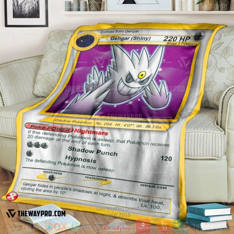 Anime Pokemon Shining Gengar Soft Blanket