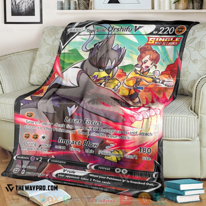 Anime Pokemon Single Strike Urshifu V 2022 Soft Blanket