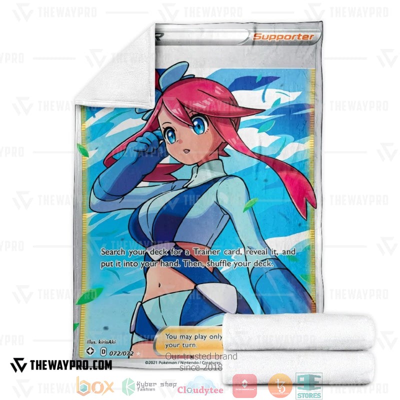 NEW Pokemon Skyla Shining Fates Trainer Blanket 3 Anime Pokemon Skyla Shining Fates Trainer Soft Blanket 1 2