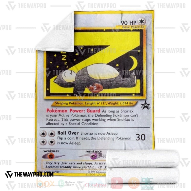 BEST Pokemon-Anime Snorlax Cute Blanket Fleece 3 Anime Pokemon Snorlax Cute Blanket 1 2